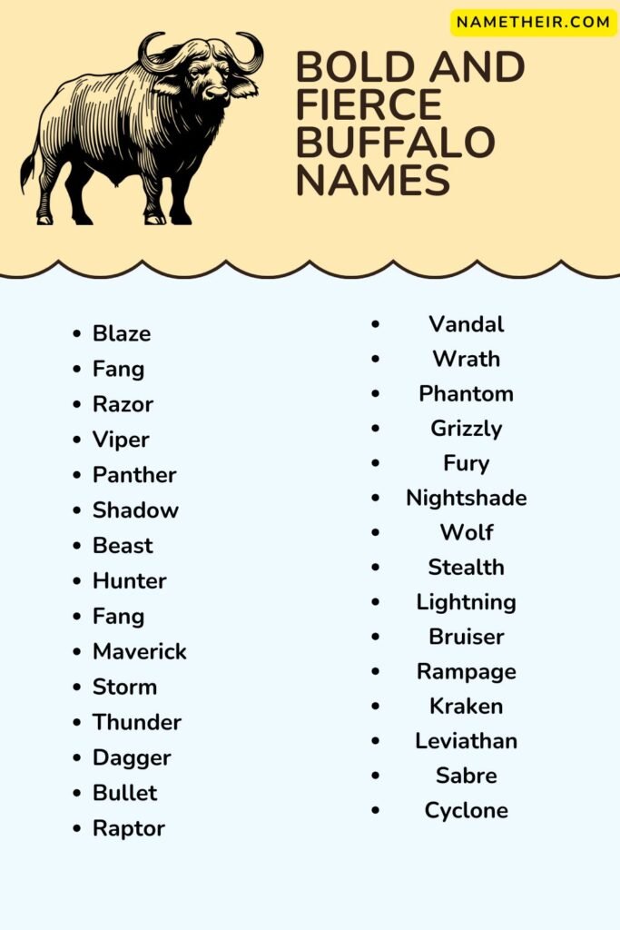 Bold and Fierce Buffalo Names