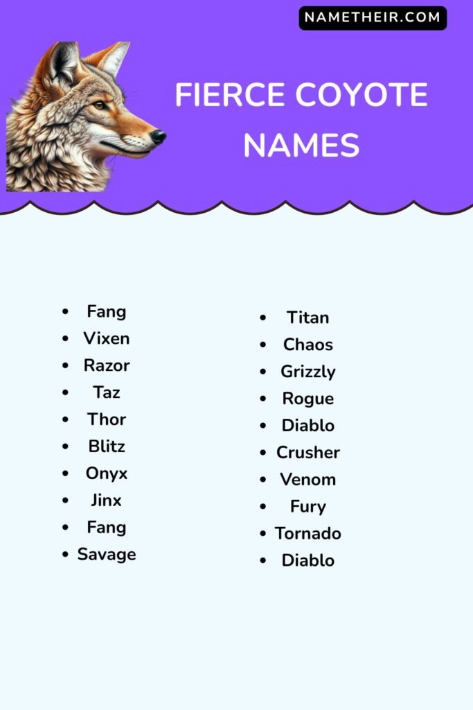 Fierce Coyote Names